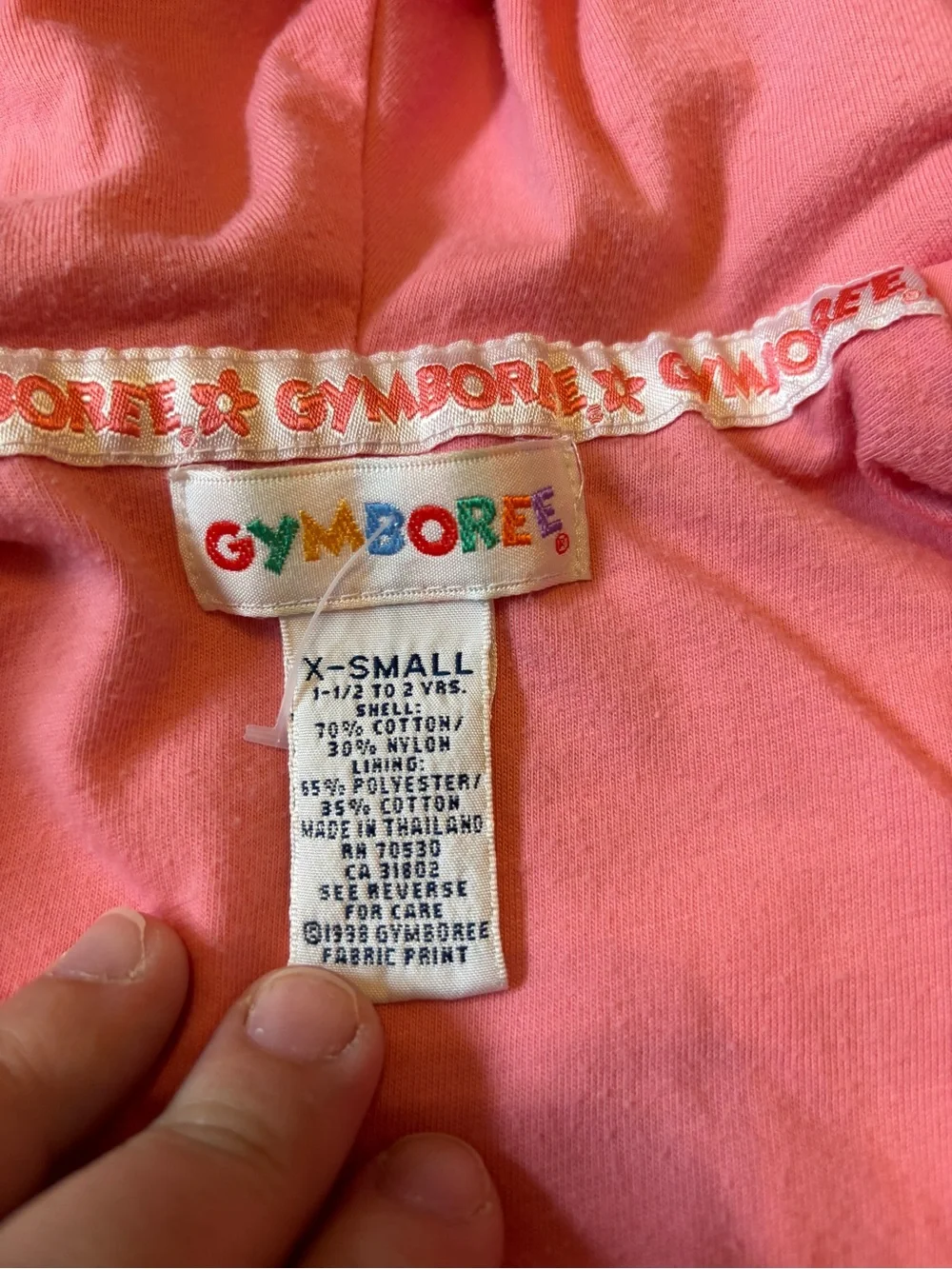 Vintage 90s 2000s Y2K Rainbow Tag Gymboree Toddler Girl Windbreaker Jacket Pink